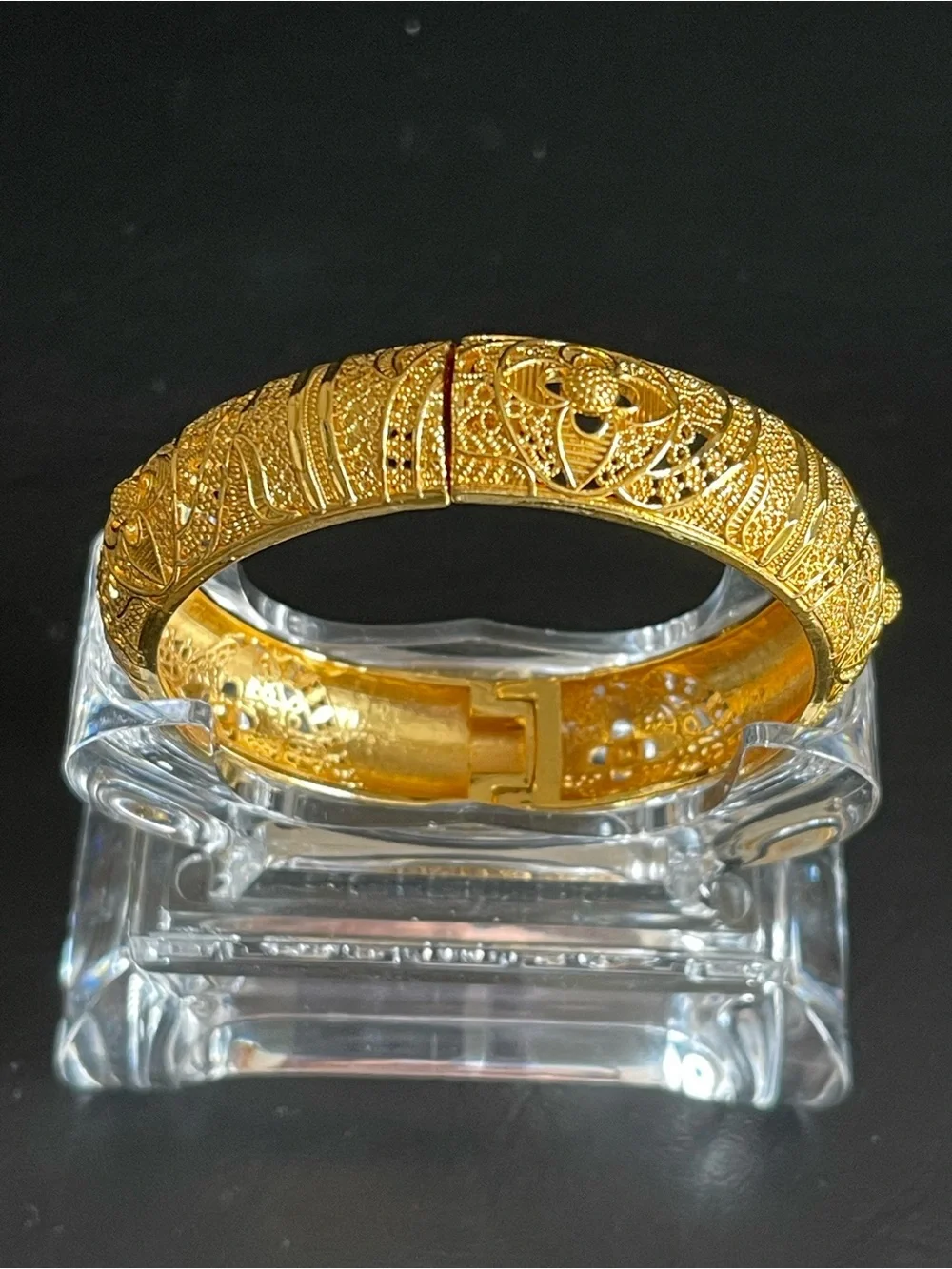 24KT gold plated Filigree Bangle Bracelet.